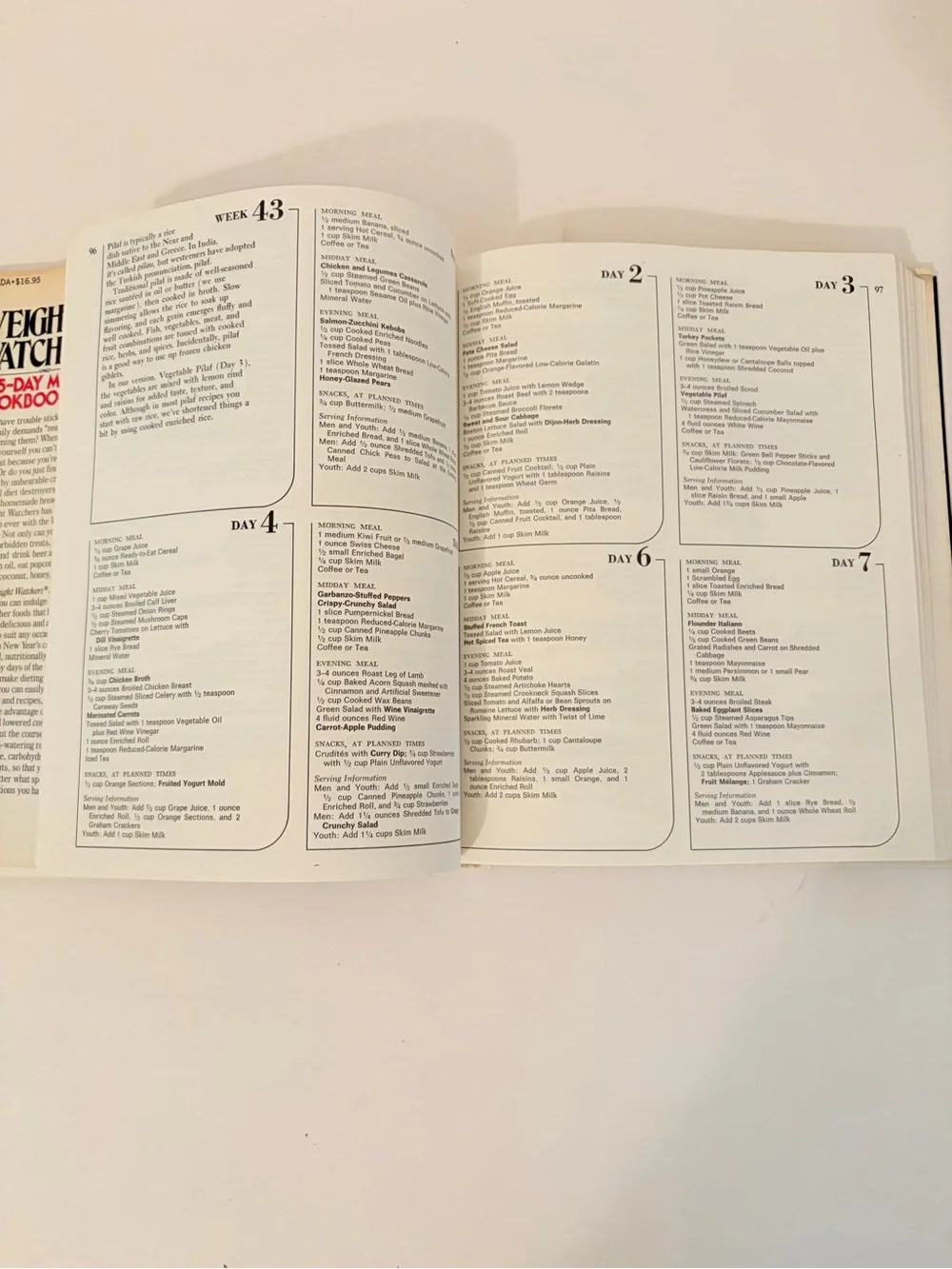 Vintage 1981 Weight Watchers 365 Day Menu Cookbook Hardcover Illustrated